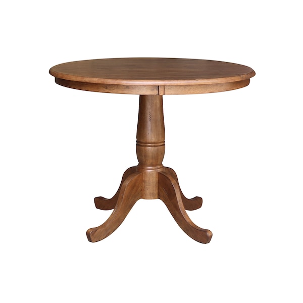International Concepts Round 36 in Round Top Pedestal Table, 29.1 in Height, Distressed Oak, 36 W, 36 L, 29.1 in H, Wood K42-36RT - main